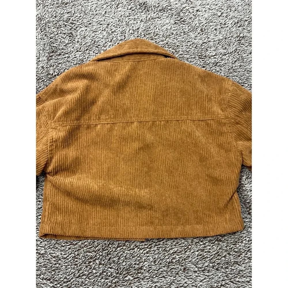 Love Squared Girls Size 7 Brown Corduroy Cropped Jacket Button Front Pockets